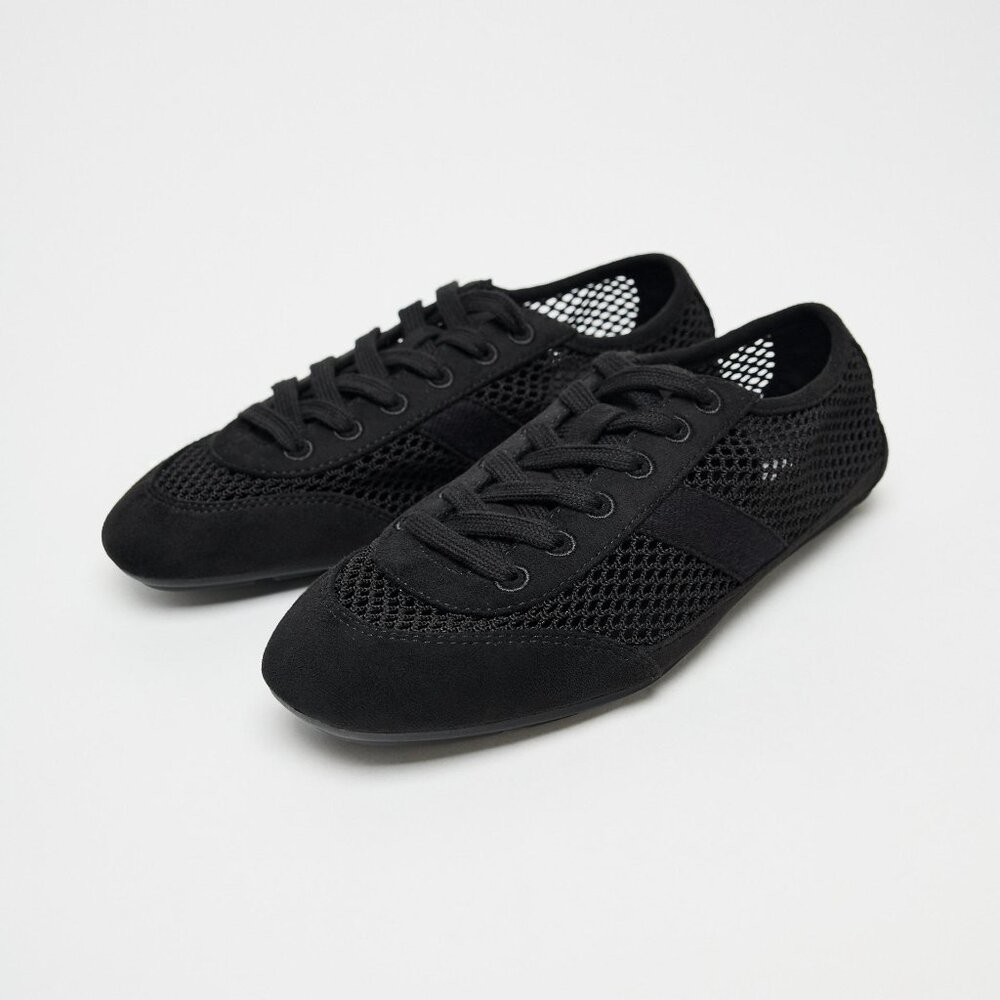 ZARA MESH DERBY SHOES SIZE 37 NEW